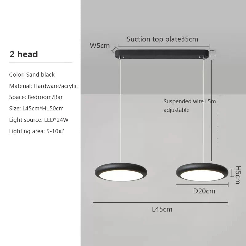 Nordique LED Suspension Lumière Vert 1-3 Tête Disque Lampes Suspendues Lustre Pour Salon Chambre Cuisine Salle À Manger Décor À La Maison Luminaire