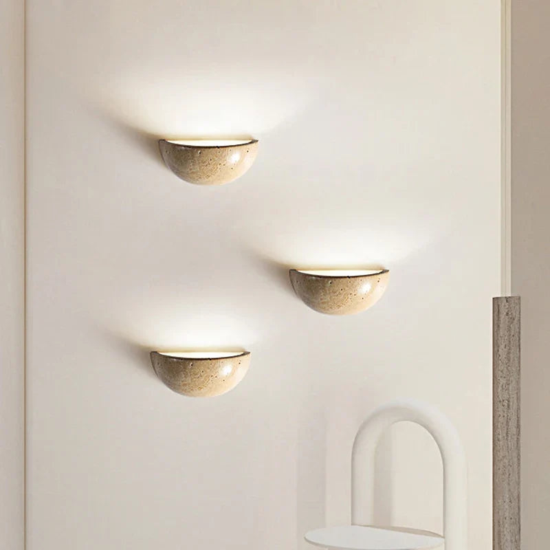 Applique murale moderne en pierre de grotte jaune naturelle Pure