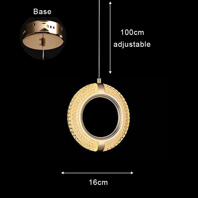 Nordique moderne suspension LED lumière or acrylique lustre créativité suspension lampe intérieur maison loft chambre chevet étude escaliers