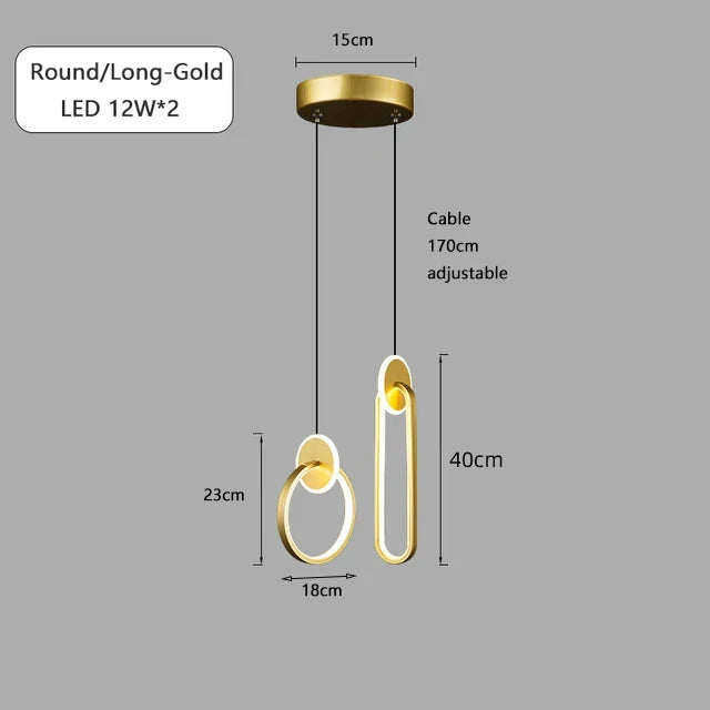 lustre long câble minimaliste suspendu rond 2022