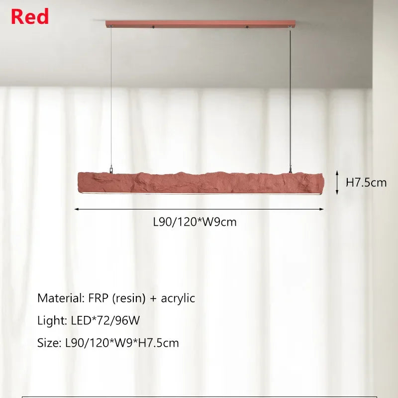 Nordic Minimalist Wabi-Sabi Wind LED Strip Restaurant Pendant Lights Home Decor Dining Room Bar Chandelier Hanging Lamp Fixtures