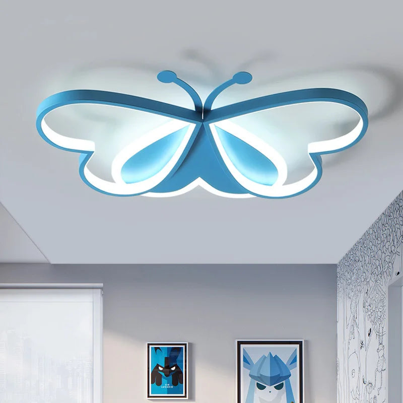 lustre led winfordo 	 avec lampe papillon réglable pour enfants