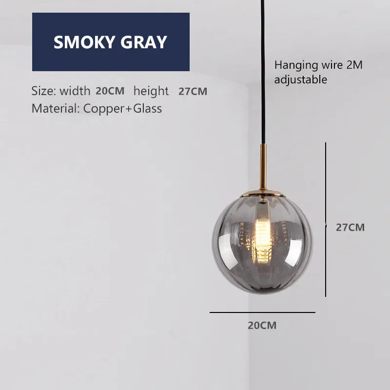 lustre moderne en verre design suspendu lumineux nordique