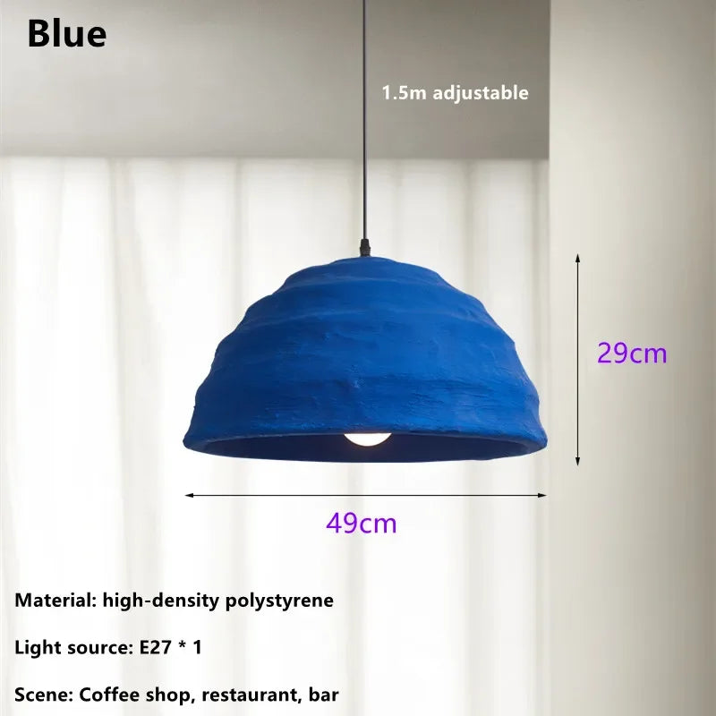 Designer Wabi Sabi Bar Decoration Handmade Pendant Light Nordic Restaurant Chandelier Minimalist Klein Blue Bedroom Bedside Lamp