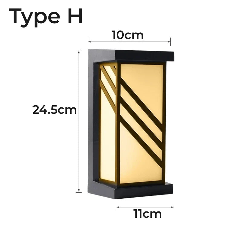 LED applique extérieure en plastique/aluminium porte d'entrée étanche IP65 applique jardin Patio terrasse maison luminaire mural