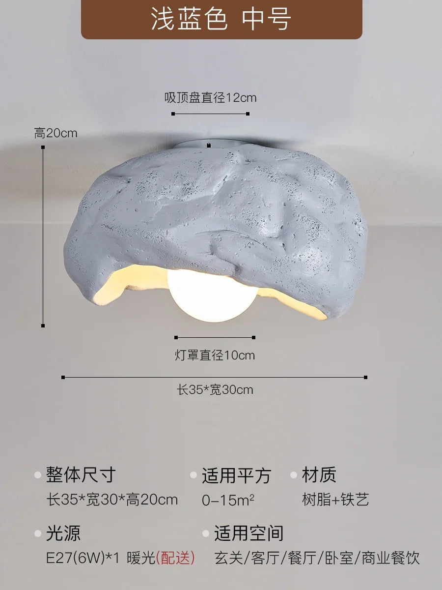 plafonnier led silencieux en résine style japonais wabi-sabi pour décoration