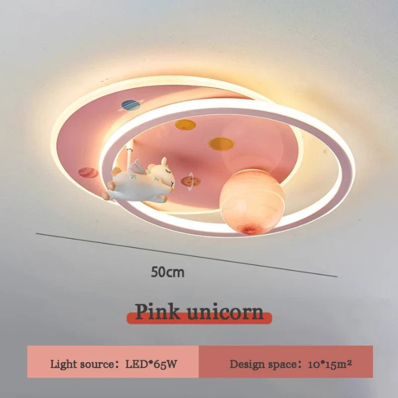 plafonnier licorne pégase moderne pour chambre d'enfant