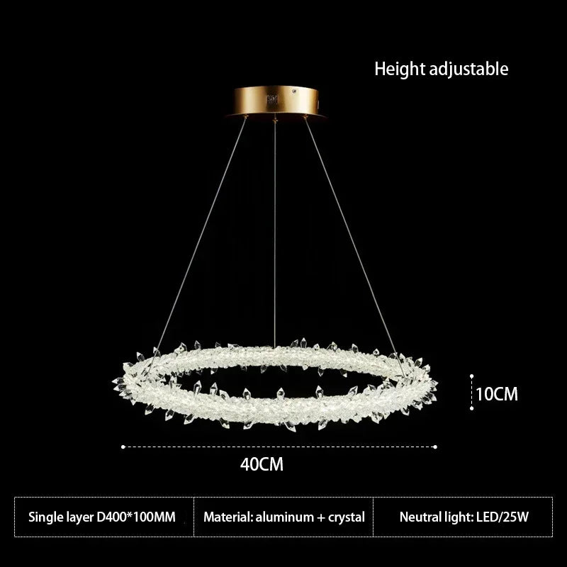 lustre moderne en cristal design pour décoration intérieure élégante