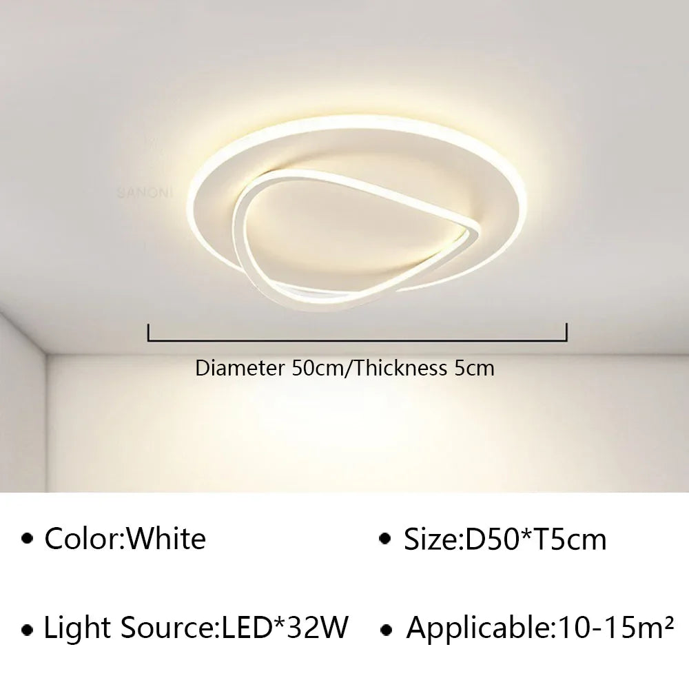 plafonnier moderne à leds pour décoration intérieure élégante