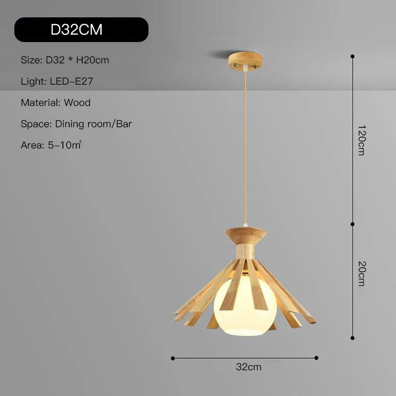 suspension nordique à led en bois pour décoration intérieur 2024