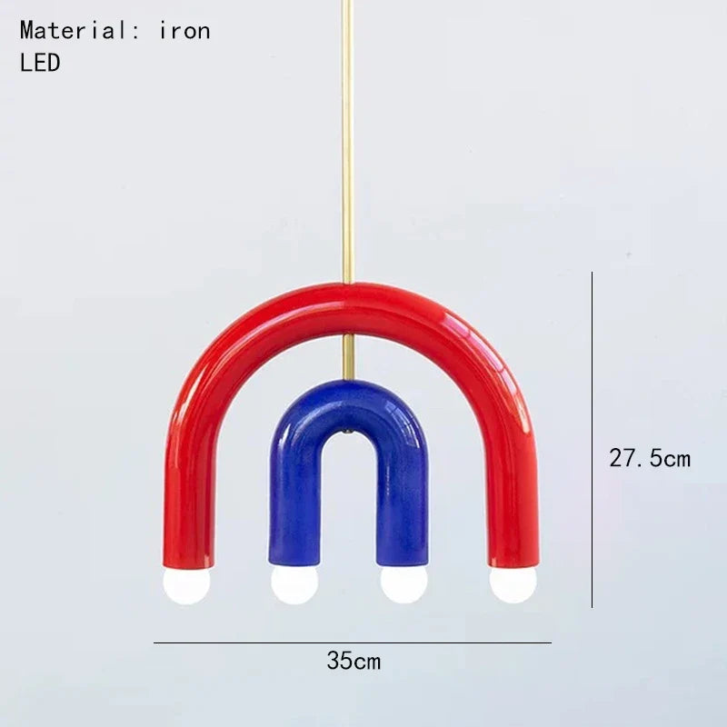 lustre arc-en-ciel métallique fil art déco suspendu réglable