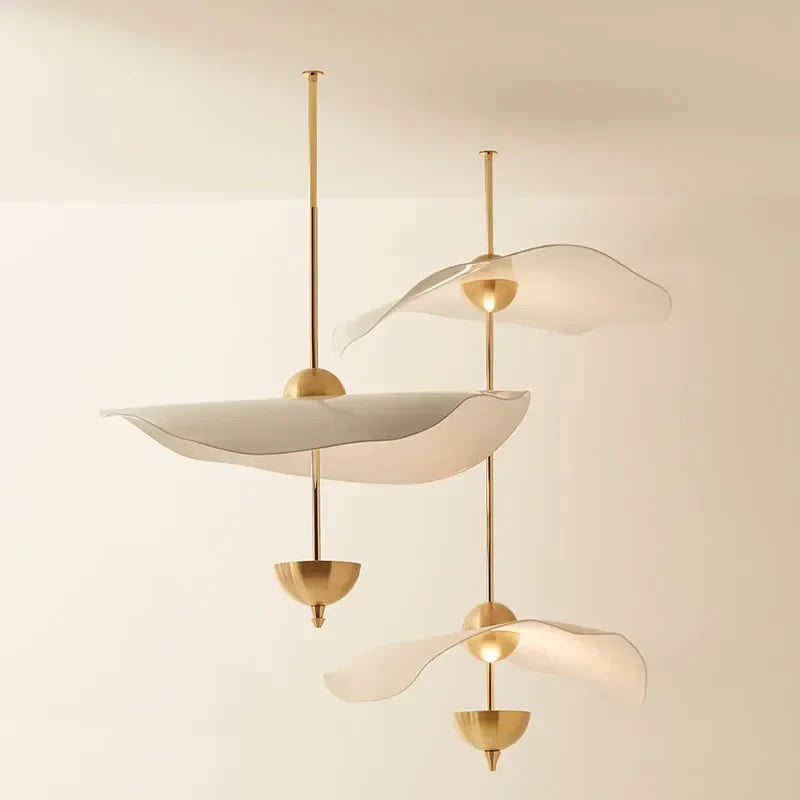lustre moderne fleur de lotus doré idéal pour hôtel boutique