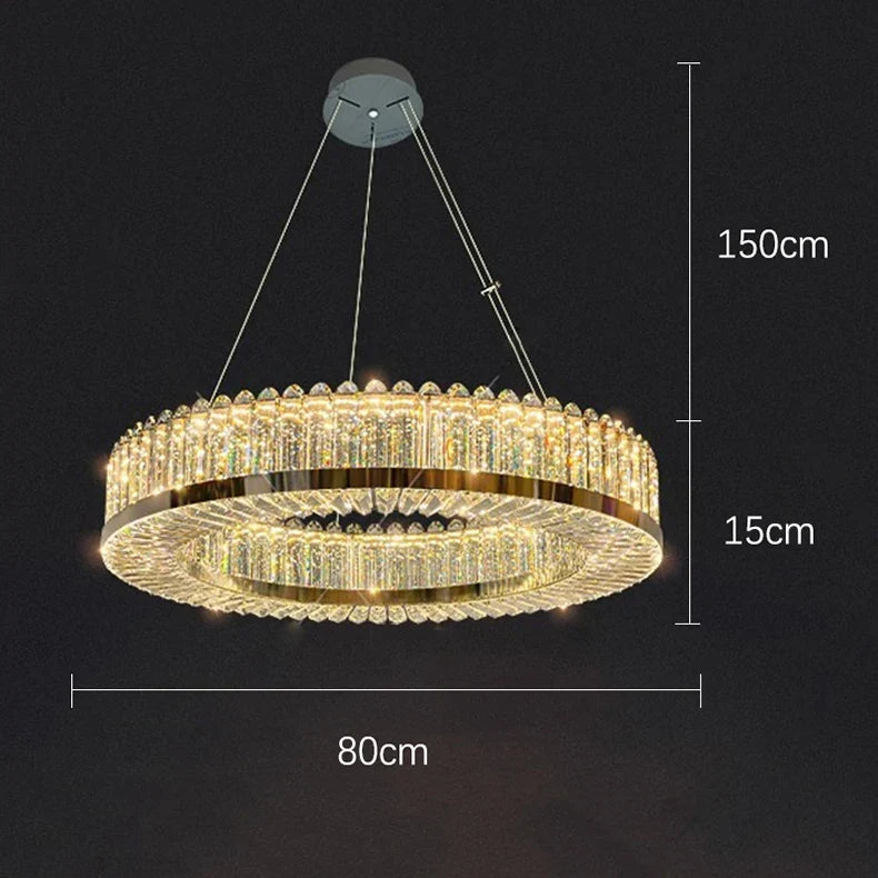 lustre moderne en cristal avec lampes led suspendues luxueuses