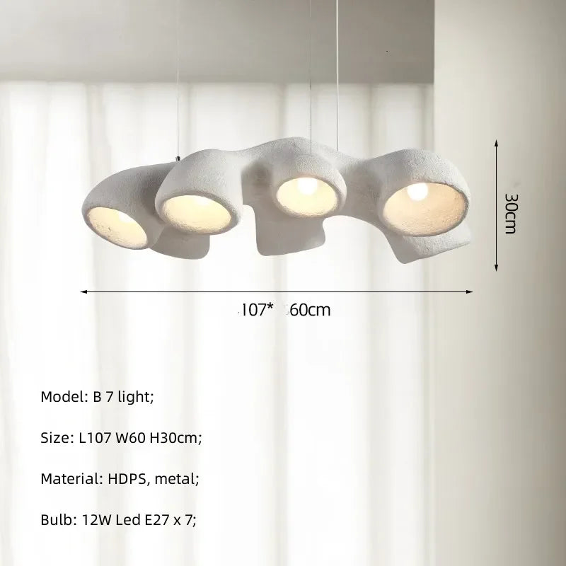 lustre de style wabi-sabi japonais led pour villa clubhouse duplex