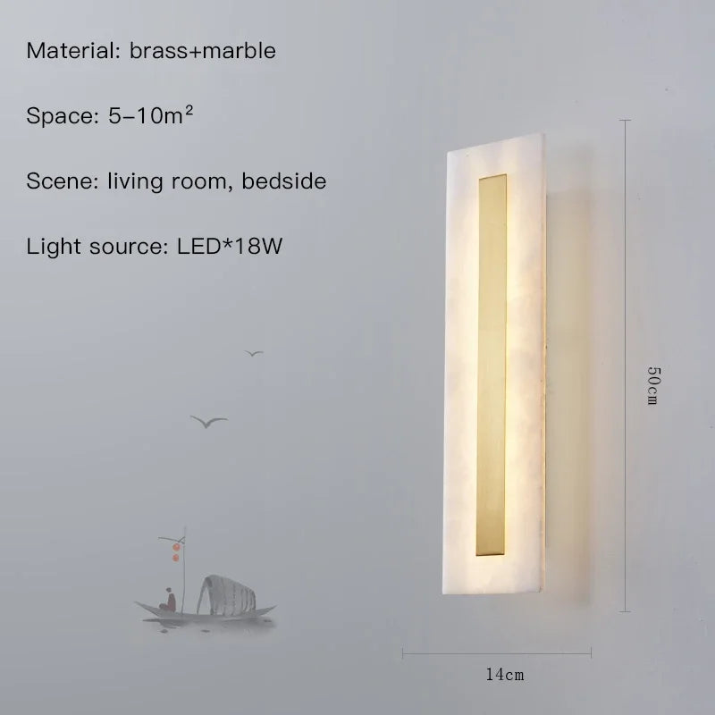 applique murale en marbre éclairage led décoratif pour intérieur moderne