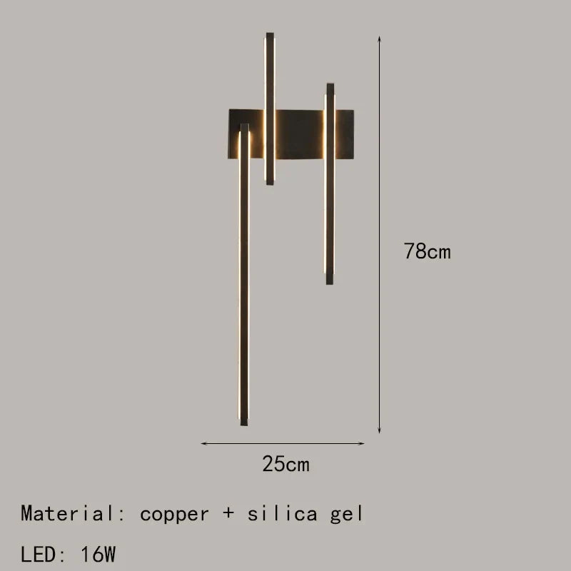 applique murale led minimaliste moderne en laiton
