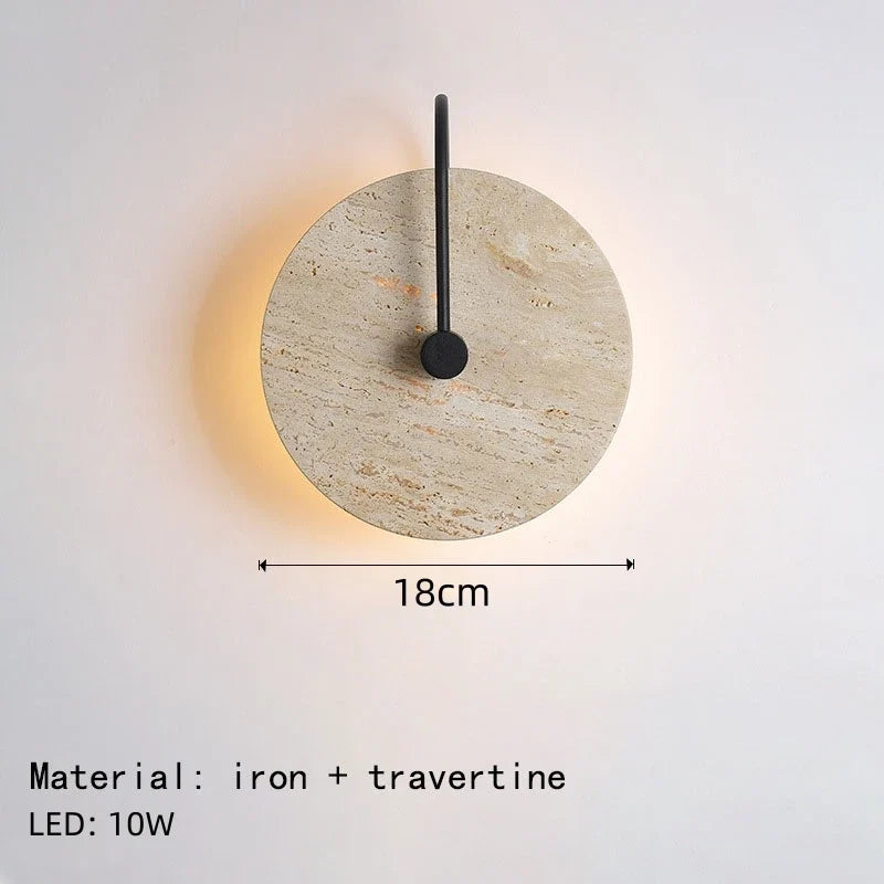 applique murale led ronde en pierre métal noir pour hôtel boutique escaliers