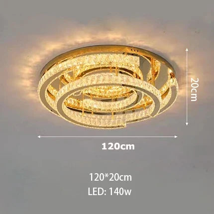plafonnier led moderne en cristal design réglable