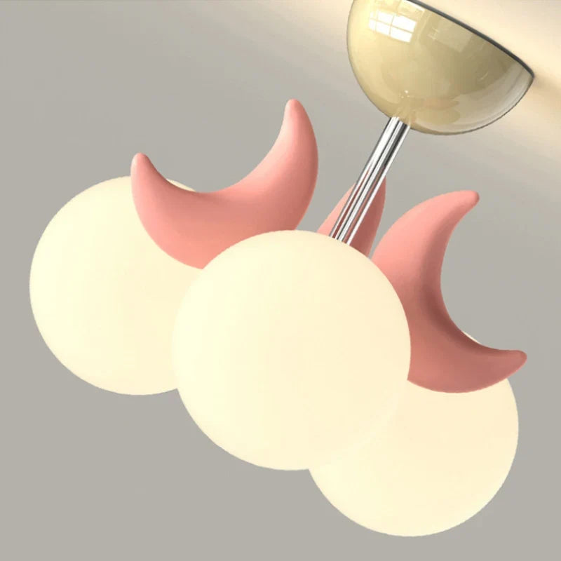 plafonnier en forme de lune pour chambre d'enfant moderne et douce