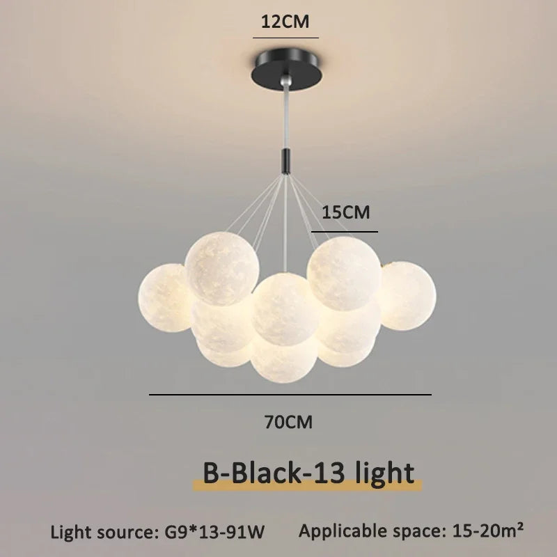 lustre moderne led boule à bulles suspension luminaire décor