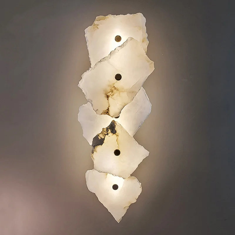 applique murale moderne en laiton et marbre naturel design luxe