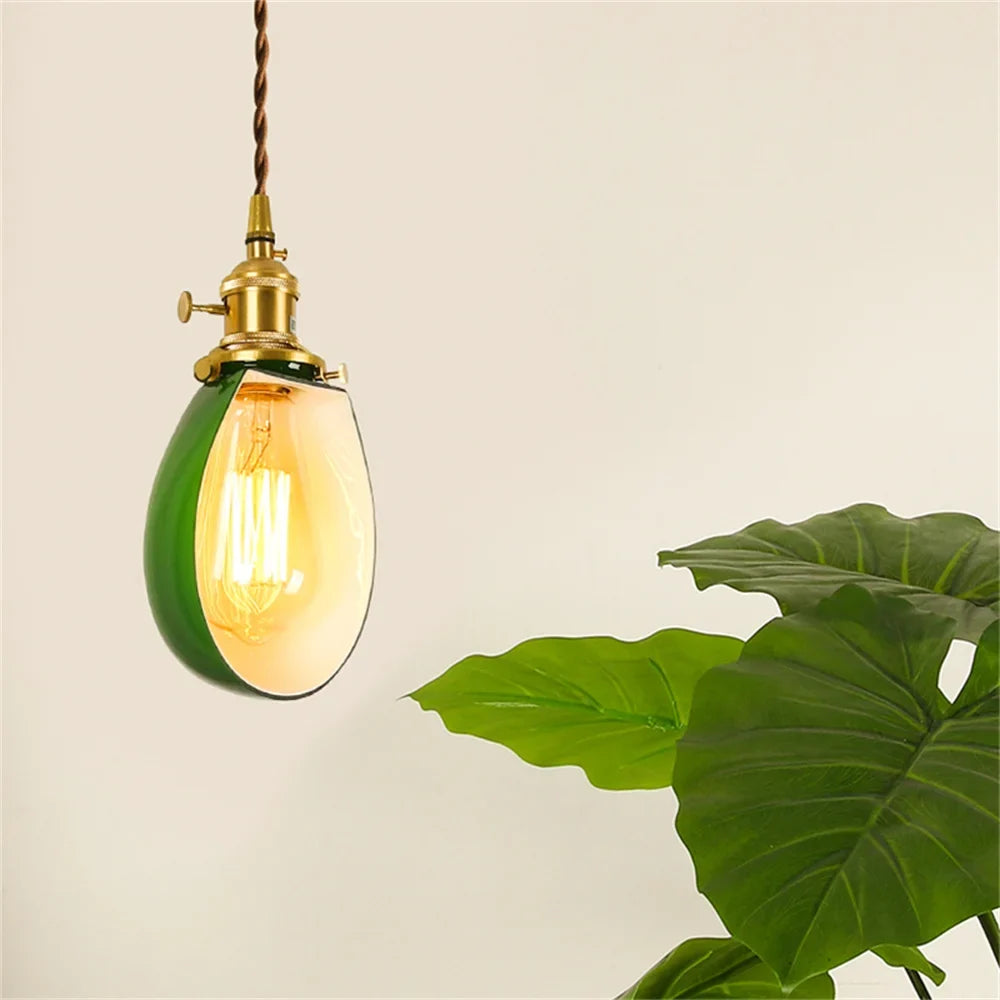 suspension industrielle vintage en cuivre et verre idéale pour loft