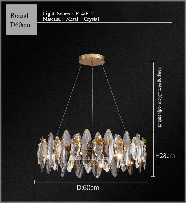 lustre moderne en cristal pour décoration intérieure élégante 2024
