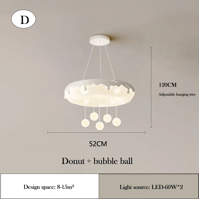 lustre créatif en forme de beignet pour chambre d'enfant