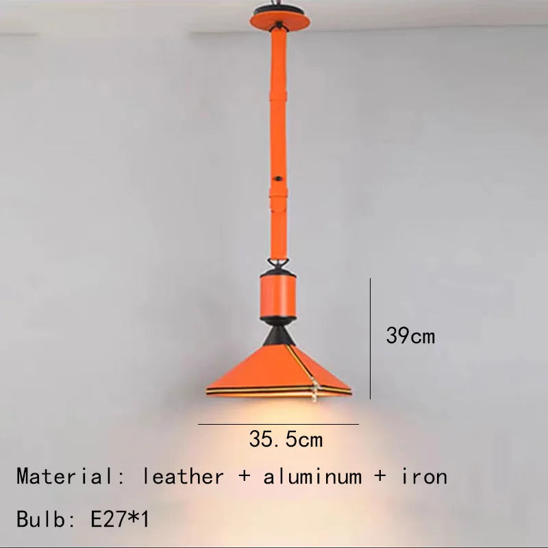 suspension LED en cuir artificiel luminaire décoratif