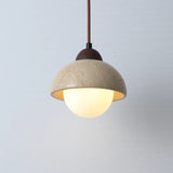 lustre suspendu vintage en pierre naturelle avec led