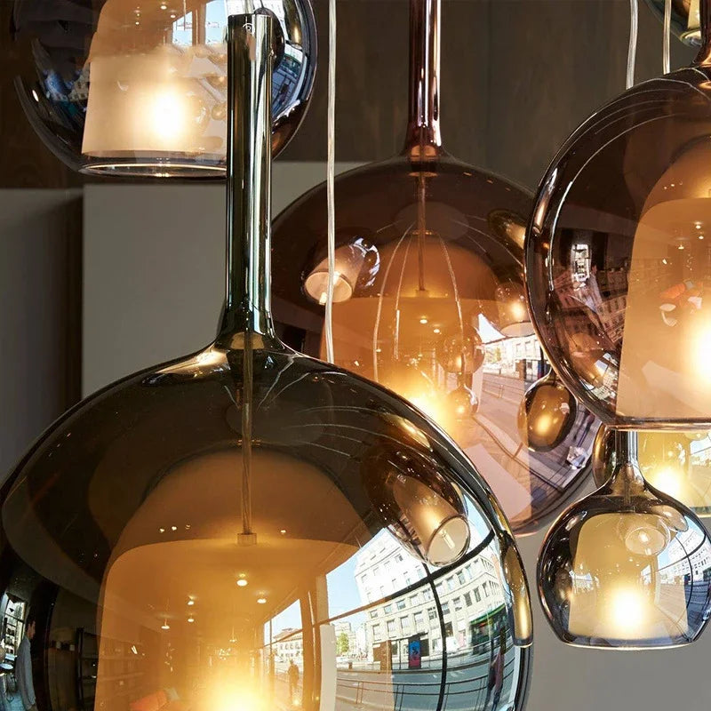 suspension à led en verre pour décoration intérieure