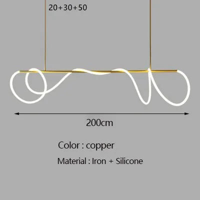 lustre moderne à long tuyau pour décoration intérieure élégante