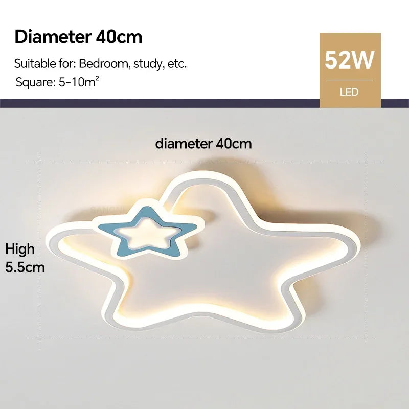 plafonnier led étoile moderne pour décoration intérieure