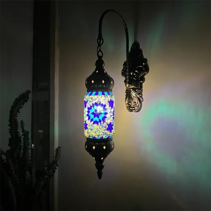 appliques murales méditerranéennes style bohème rétro mosaïque LED