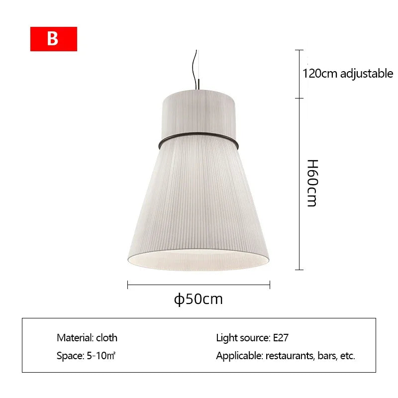 suspension moderne en tissu pour éclairage intérieur décoratif