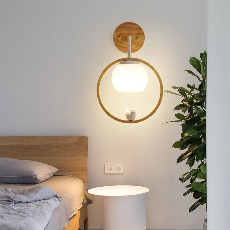 suspension modernes en bois avec led intégrée