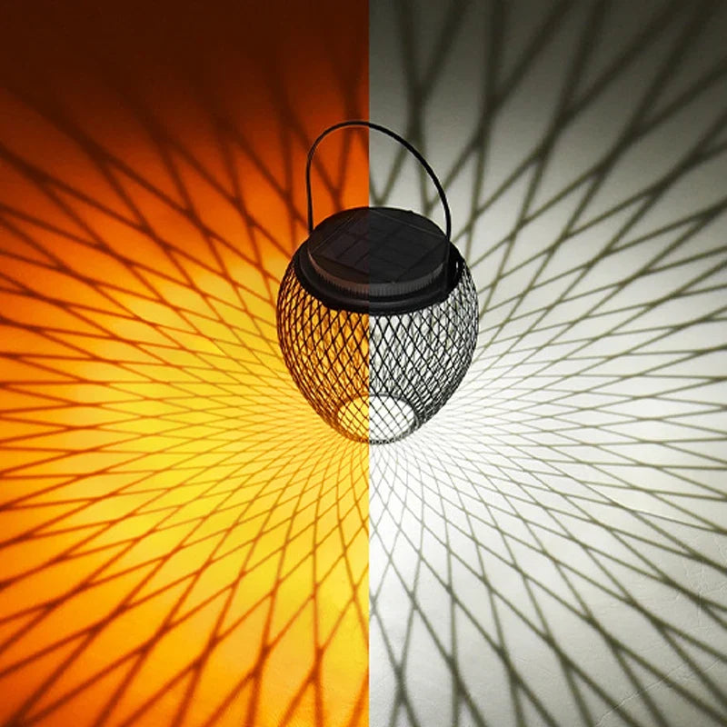 lanterne solaire décorative en métal pour extérieur suspendue