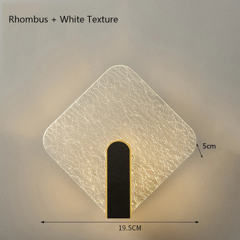 lampe de chevet murale acrylique design moderne motif losange minimaliste