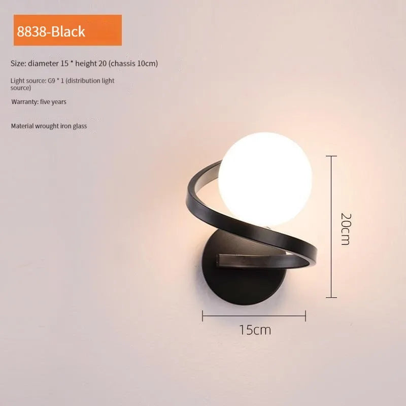applique murale led moderne boule de verre décoration nordique