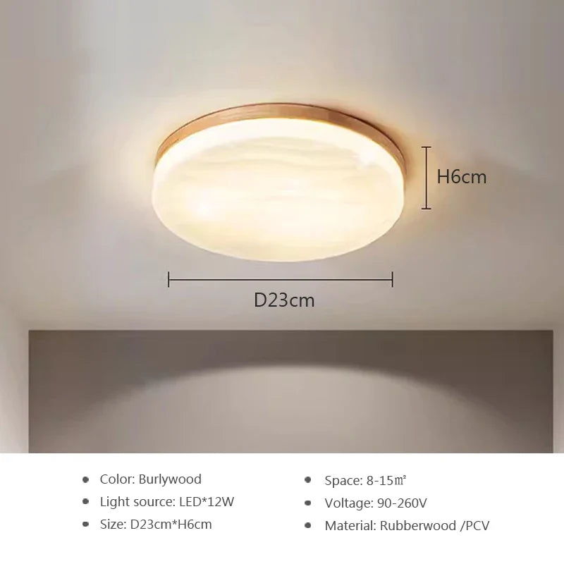 plafonnier led rond en bois design nordique décoratif intérieur