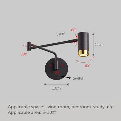 Applique murale led pivotantes tactile