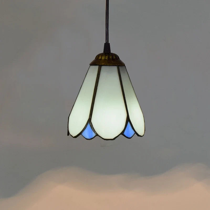 lustre en verre style tiffany rétro pour intérieur méditerranéen