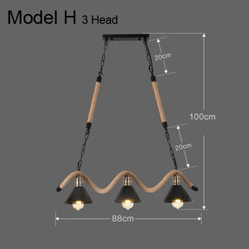 suspension rustiques industrielles avec corde pour intérieur