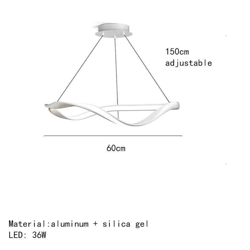 lustre moderne simple anneau irrégulier cordon réglable décoratif