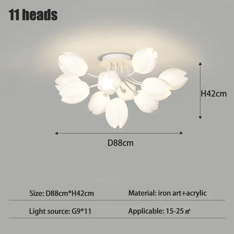 lustre moderne à led en fleurs de lys pour intérieur décoratif