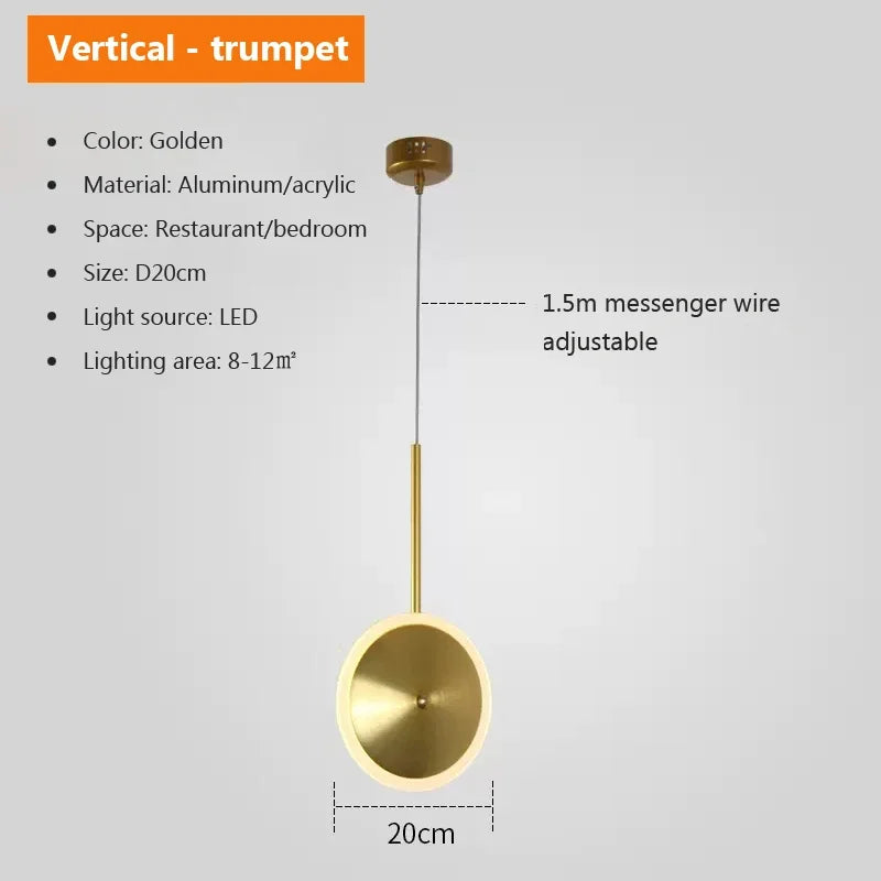 suspension LED ronde en métal design moderne fil réglable livraison artistique