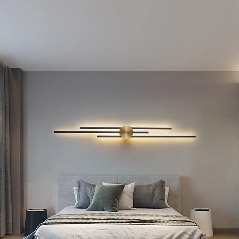 applique murale minimaliste en laiton led pour restaurant