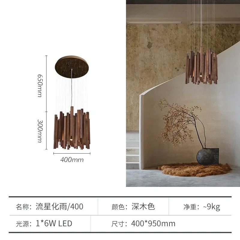 Lustre de Restaurant chinois en bois massif