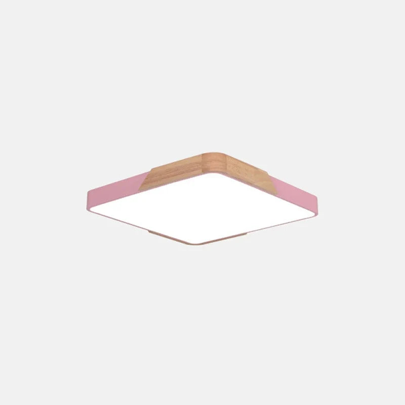 lustre d'art nordique en bois massif style macaron simple et moderne