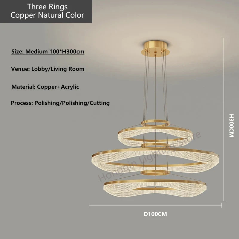 lustre suspendu en acrylique éclairage à led moderne